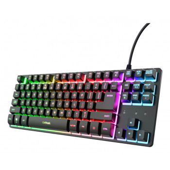 Trust Gaming GXT833 THADO herná klávesnica - Tenkeyless, kovová vrchná doska, viacfarebné LED podsvietenie, membránová, káblová USB
