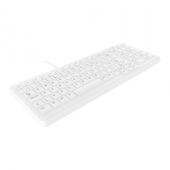 CHERRY Active Key MedicalKey AK-C7000F-U1-W/UK káblová USB klávesnica, biela/svetlosivá, IP68 uzavretá, dezinfikovateľná
