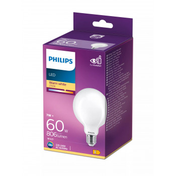 Philips LED Classic 60W G93 E27 teplá biela matná nestmievateľná guľová žiarovka