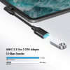 LogiLink CU0100 USB-C na USB-A adaptérový kábel, 0,2 m, 10 Gbps, 90° zahnutý, čierny