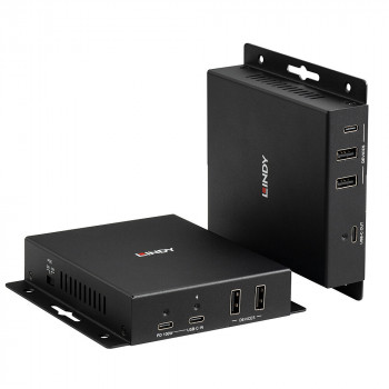 Lindy 100m Cat.6A Type-C 4K60 video a dátový HDBaseT 3.0 extender (39347)