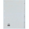 REXEL HETZEL A4 A-Z register, 20-tab, polypropylén, sivý, dierovanie 80-80-80 mm 25240481