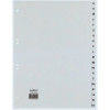 REXEL HETZEL A4 A-Z register, 20-tab, polypropylén, sivý, dierovanie 80-80-80 mm 25240481