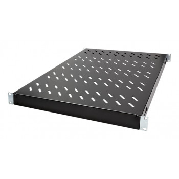 LogiLink 19 palcový racková police 1U nastaviteľná hĺbka 570 mm perforovaná čierna pre skrine s hĺbkou 800 mm SF0800B