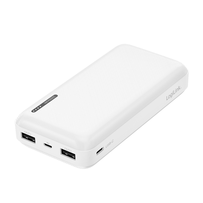 LogiLink PA0323W power banka 20000 mAh biela - 2x USB-A, 1x USB-C, 20W PD