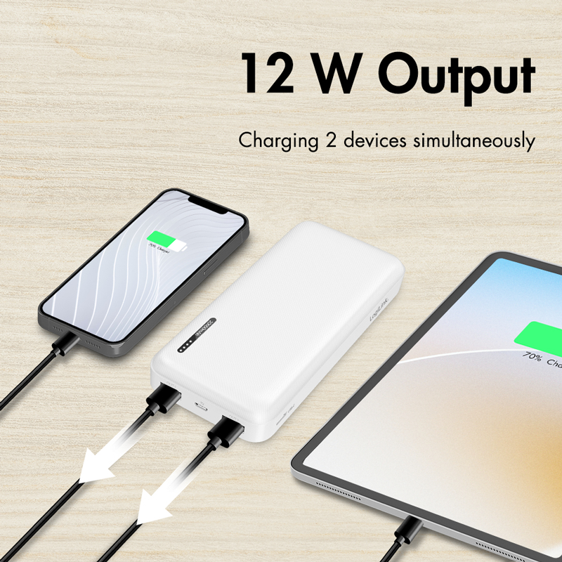 LogiLink PA0323W power banka 20000 mAh biela - 2x USB-A, 1x USB-C, 20W PD