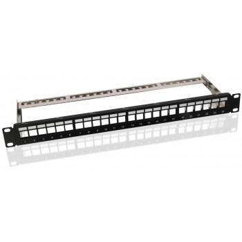 Microconnect PP-027 24-portový Cat6 UTP patch panel, 1U rackmount, čierny