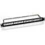 Microconnect PP-027 24-portový Cat6 UTP patch panel, 1U rackmount, čierny