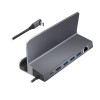 LogiLink UA0408 USB-C dokovacia stanica so stojanom na tablet, HDMI 4K@60Hz, 100W PD, Gigabit Ethernet, strieborná