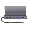 LogiLink UA0408 USB-C dokovacia stanica so stojanom na tablet, HDMI 4K@60Hz, 100W PD, Gigabit Ethernet, strieborná