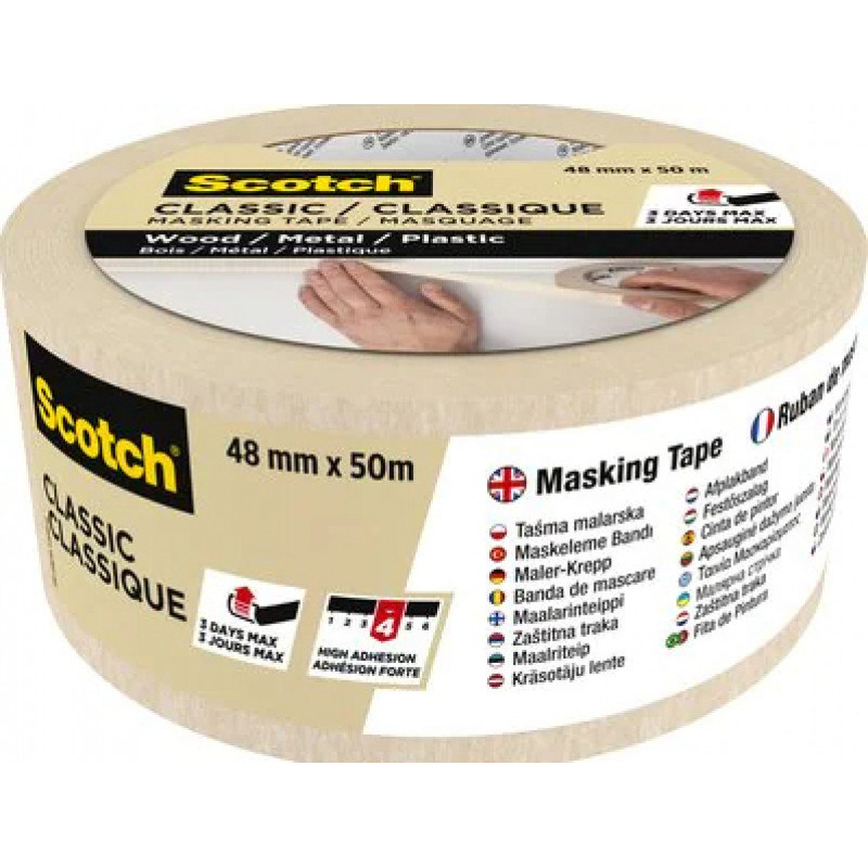 3M Classic 2000 maliarska maskovacia páska, béžová, 48 mm x 50 m, PEFC certifikovaná (CLASSIC-4850 PEFC)