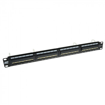 ACT 24-portový CAT6 UTP 45° zahnutý patch panel, 1U, čierny (PP1013)