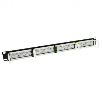 ACT 24-portový CAT6 UTP 45° zahnutý patch panel, 1U, čierny (PP1013)