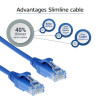ACT modrý 0,25 m LSZH U/UTP CAT6 Datacenter Slimline patch kábel s RJ45 konektormi DC9652