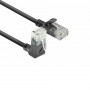 ACT DC4901 1 m CAT6A U/UTP LSZH Slimline patch kábel, čierny, RJ45 90° zahnutý na rovný