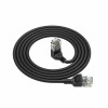 ACT DC4901 1 m CAT6A U/UTP LSZH Slimline patch kábel, čierny, RJ45 90° zahnutý na rovný