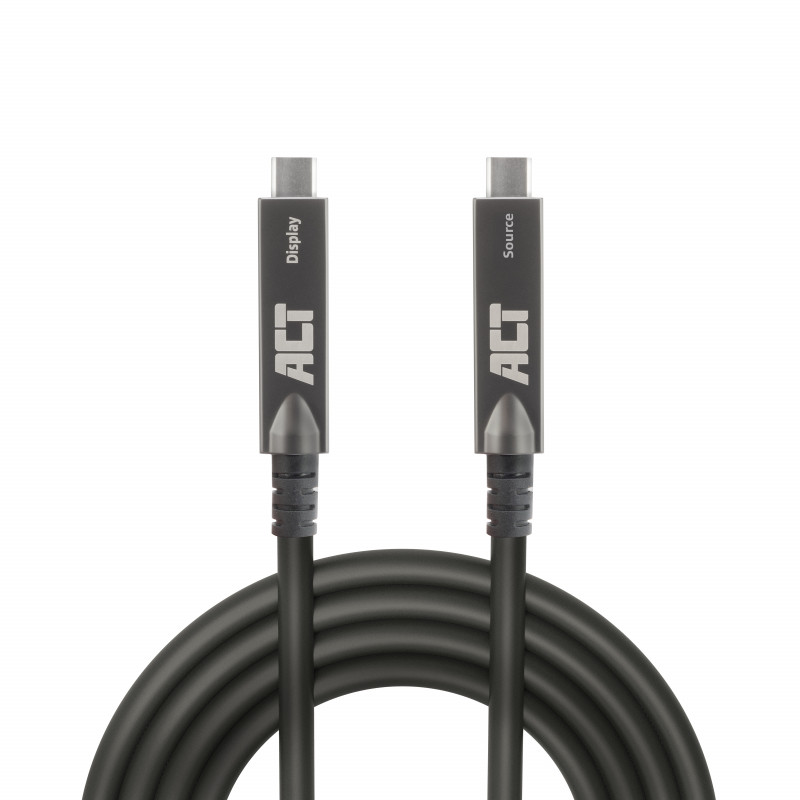 ACT USB-C 3.2 Gen2 aktívny optický kábel (AOC), pre dotykové panely, video, dáta, napájanie, 15m (AK4335)