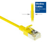 ACT DC7830 žltý 0,15m LSZH U/FTP CAT6A datacenter Slimline patch kábel Snagless RJ45
