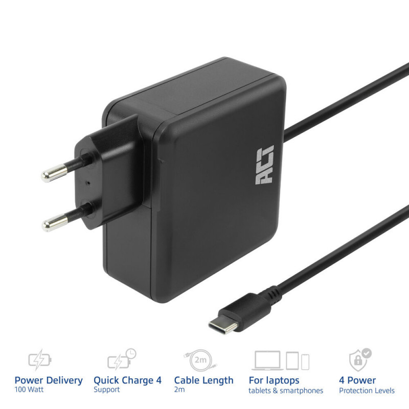 ACT USB-C napájací zdroj pre notebook 100W s Power Delivery profilmi, 2 m (AC2015)