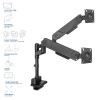 ACT AC8330 Office Solid Pro dvojitý rameno monitora, plynová pružina, montáž na stĺp, do 34"