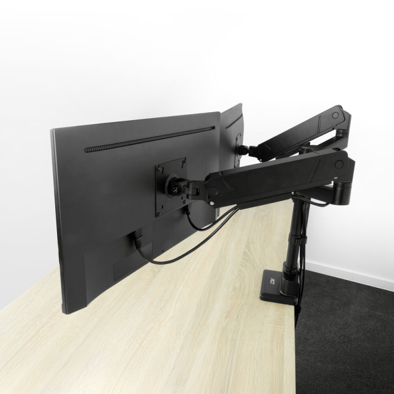 ACT AC8330 Office Solid Pro dvojitý rameno monitora, plynová pružina, montáž na stĺp, do 34"
