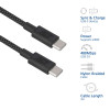 ACT USB 2.0 240W nabíjací/dátový kábel USB-C na USB-C, čierny, 2 m (AC3087)