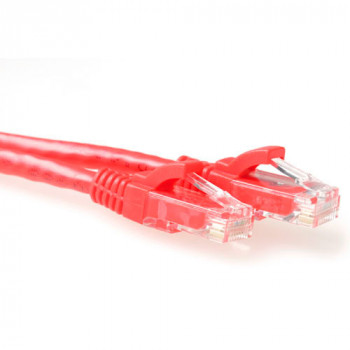ACT červený 15m U/UTP CAT6A Snagless patch kábel RJ45 IB2515