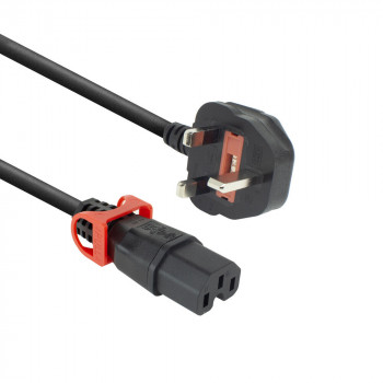 ACT Napájací kábel UK konektor - C15 IEC Lock+ čierny 2 m, PC3884 (PL0082)