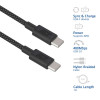 ACT USB 2.0 60W Nabíjací/dátový kábel USB-C na USB-C, čierny, 1 meter (AC3082)