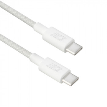 ACT USB 2.0 240W Nabíjací/dátový kábel USB-C na USB-C, biely, 1 m (AC3084)
