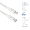 ACT USB 2.0 240W Nabíjací/dátový kábel USB-C na USB-C, biely, 1 m (AC3084)