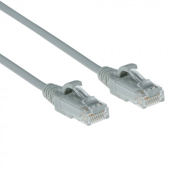 ACT sivý 7 m LSZH U/UTP CAT6 slimline patch kábel do dátového centra snagless s RJ45 konektormi (DC9007)