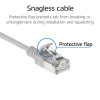 ACT sivý 1 m LSZH S/FTP CAT6A slimline patch kábel snagless s RJ45 konektormi (DB7001)