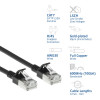 ACT čierny 2 m LSZH S/FTP CAT7 slimline snagless patch kábel (DF7902)