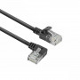 ACT DC1901 1 m CAT6A U/UTP LSZH Slimline patch kábel, RJ45 90° zahnutý vľavo na rovný, čierny