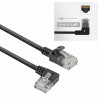 ACT DC1901 1 m CAT6A U/UTP LSZH Slimline patch kábel, RJ45 90° zahnutý vľavo na rovný, čierny