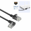 ACT DC1901 1 m CAT6A U/UTP LSZH Slimline patch kábel, RJ45 90° zahnutý vľavo na rovný, čierny