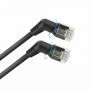ACT DD1910 CAT6A U/FTP Slim patch kábel, 10 m, čierny, zahnutý 360° otočný RJ45