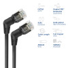 ACT DD1910 CAT6A U/FTP Slim patch kábel, 10 m, čierny, zahnutý 360° otočný RJ45