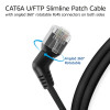 ACT DD1910 CAT6A U/FTP Slim patch kábel, 10 m, čierny, zahnutý 360° otočný RJ45