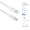 ACT USB 2.0 60W nabíjací/dátový kábel USB-C na USB-C, biely, 2 m (AC3081)