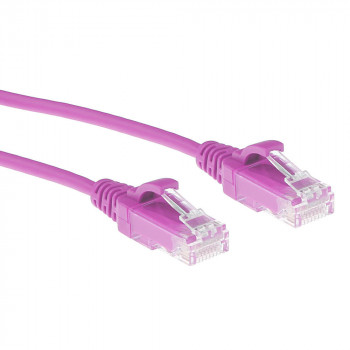 ACT ružový 0,25 m LSZH U/UTP CAT6 datacenter slimline snagless patch kábel s RJ45 konektormi (DC9452)