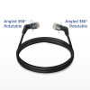 ACT DD1900 čierny 0,5 m U/FTP CAT6A slimline patch kábel s uhlovými 360° otočnými RJ45 konektormi