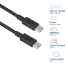 ACT USB 2.0 60W nabíjací/dátový kábel USB-C na USB-C, čierny, 2 m (AC3083)