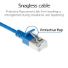 ACT modrý 3 m LSZH S/FTP CAT6A slimline snagless patch kábel RJ45 (DB7603)