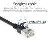 ACT čierny 2 m LSZH S/FTP CAT6A slimline snagless patch kábel s RJ45 konektormi (DB7902)