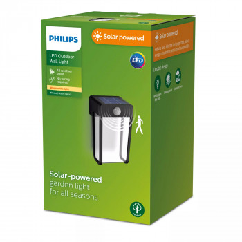 Philips Outdoor Solar Shroud nástenné svietidlo 2,3W so senzorom denného svetla a pohybu