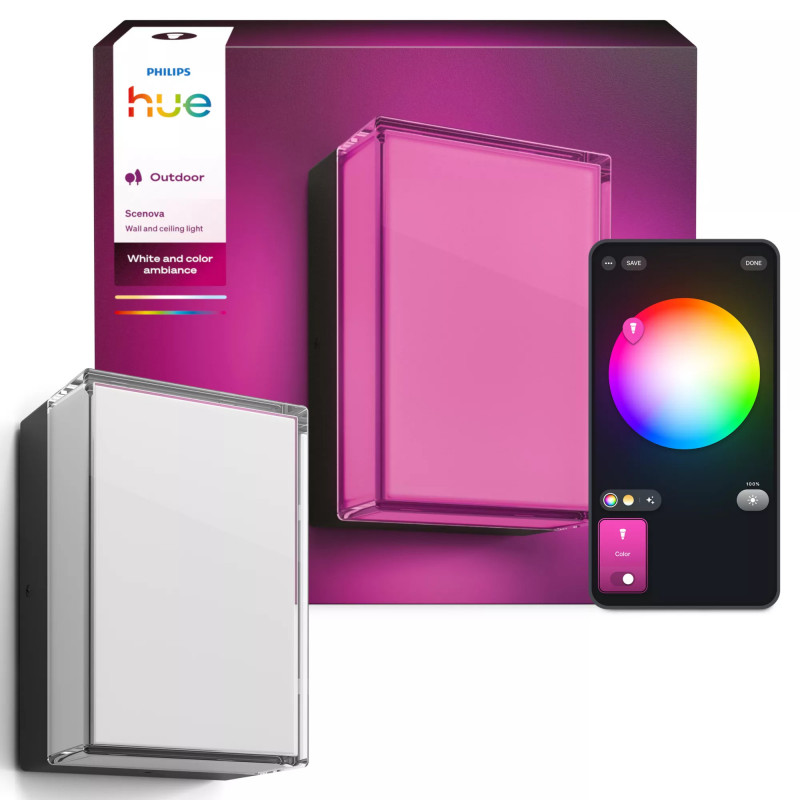 Philips Hue WACA Scenova obdĺžnikové nástenné svietidlo čierna