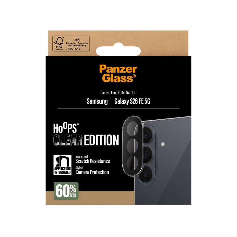PanzerGlass Hoops PG73301 ochrana objektívu kamery pre Samsung Galaxy S26 FE, transparentná