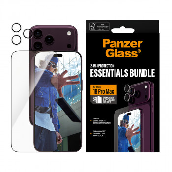 PanzerGlass 2-in-1 Essentials Bundle ochranná fólia displeja & ochrana objektívu fotoaparátu pre iPhone 18 Pro Max